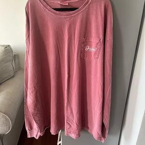 Bayside Men's Long Sleeve Tee - Pink